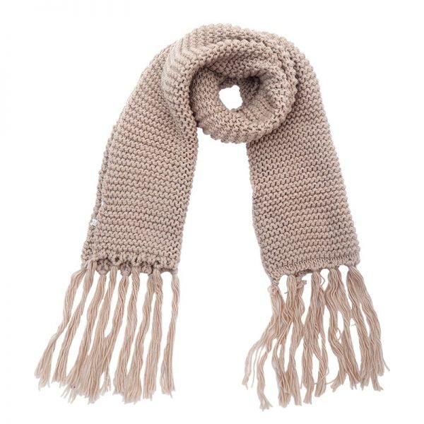 Sjaal Winter Bruin bruine warme gebreide lange sjaal met fringe franjes online bestellen sjaals omslagdoeken