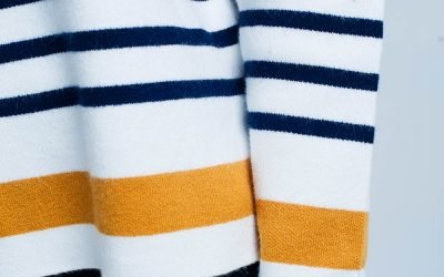 Col Trui Navy Strepen witte wit creme dames col truien met blauwe en gele strepen en gouden knopen winter sweaters truien dames online bestellen details