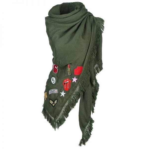 sjaal-patches-groen groene grote dames sjaals-omslagdoeken-hippe-musthave-patches-dames-winter-online