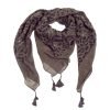 Sjaal Two Prints grijs grijze bruin bruine dames sjaals leopard print kwastjes driehoeks vierkante dames omslagdoeken online