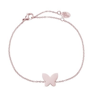 Armband Vlinder rose goud rvs stainlessteel armbanden bracelets butterfly bedel dames kettingen sieraden online
