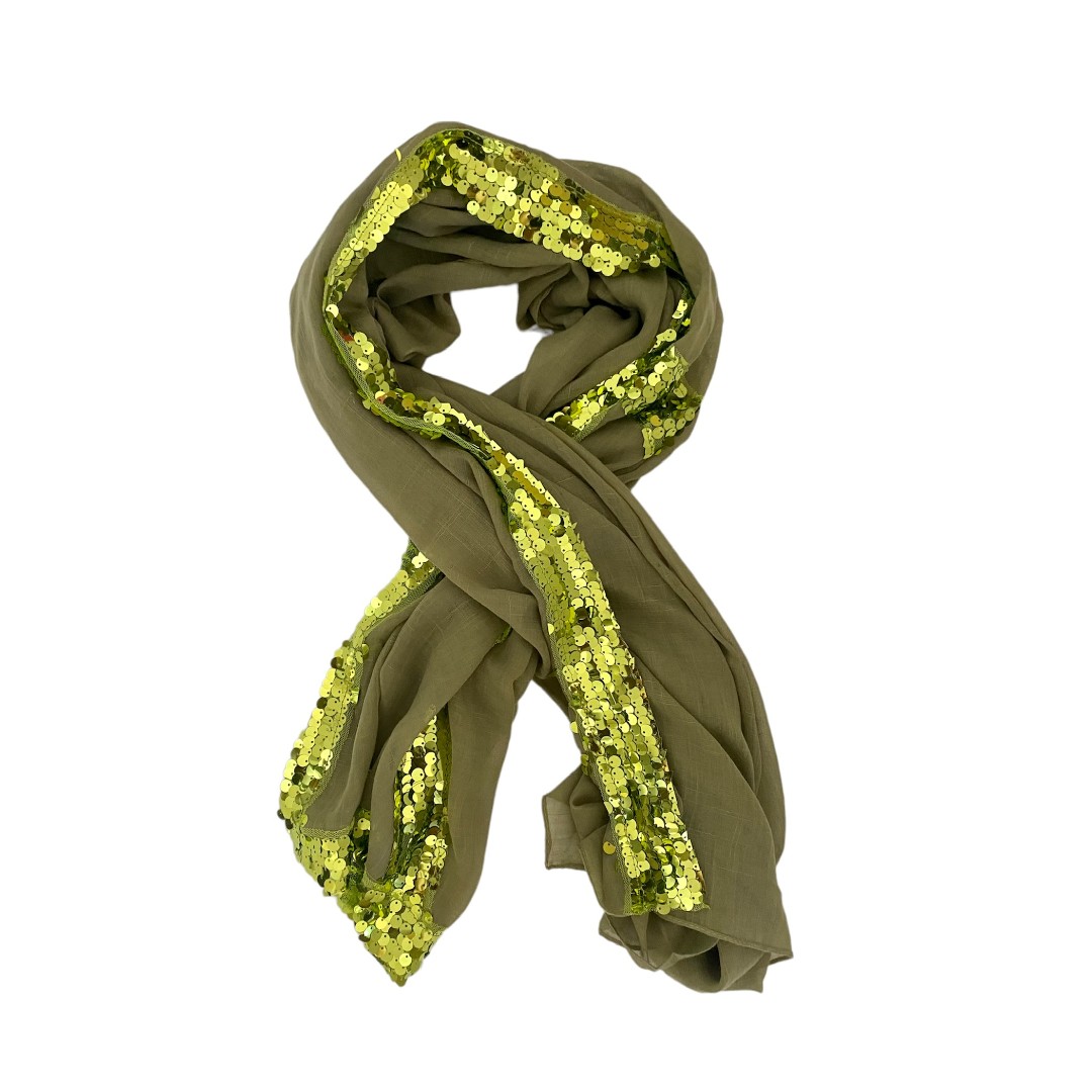 Groene Sjaal-Pailletten -geweven-dames-sjaals-groene shiney pailletten -musthave-fashion-Scarfs-shawls-online