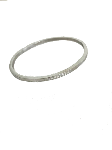 Armband Happiness zilver zilveren dames bracelet armbanden stainless steel rvs met tekst gegraveerd kopen trendy sieraden