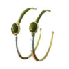 Oorbel-Green-Stone-goud gouden Creolen-oorbellen-met-groene-steen-en- bruin zilver draad-musthave-oorbellen-oorhangers-online-kopen-zilveren-oorbellen-kopen