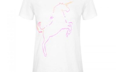 T shirt Pink Unicorn wit witte dames tshirt met plaatje fashion festival truitje tshirts met print online T-Shirt Pink Unicorn
