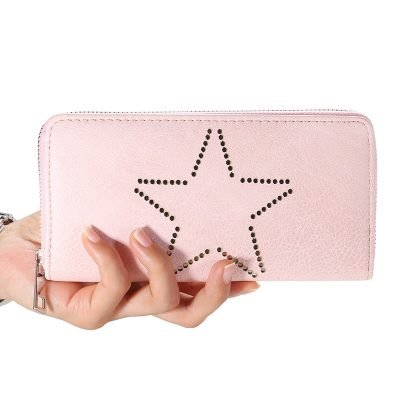 Portemonnee-Star-roze pink -dames-portemonees grote ster print steentjes-wallet-online-bestellen-kopen-musthave-accessoires fashion