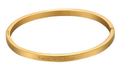 RVS Armband Young wild free goud gouden dunne dames armbanden met tekst sieraden accessoires online roest vrij staal