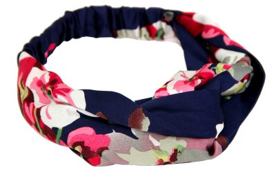 Haarband Chic Flowers blauw blauwe dames haarbanden rode bloemenprint musthave fashion haar accessoires online kopen
