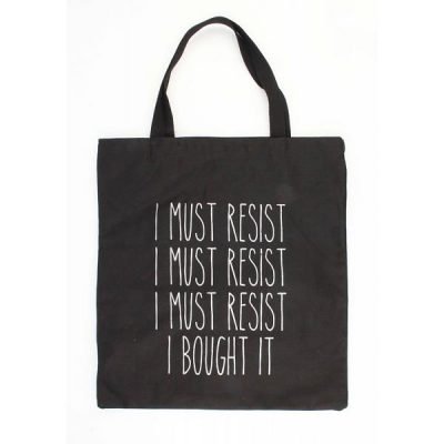 Zwarte canvas tas resist hippe grote canvas tas zwart tekst musthave fashion tassen dames online kopen XL