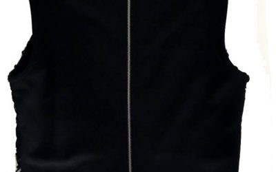 Zwarte top Rits zwart dames topjes truitje gehaakt kanten gehaakte dames mode online bestellen achterkant rits trui