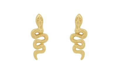 Oorbellen Snake goud gouden oorbel slang vorm kleine earrings