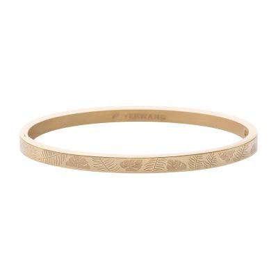 RVS Bangle Jungle Fever goud gouden armband armbanden bracelet blaadjes leaves fashion kopen armcandy