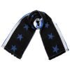 Sjaal Stripes Stars zwart zwarte lange warme dikke dames sjaals blauwe sterren en strepen kopen