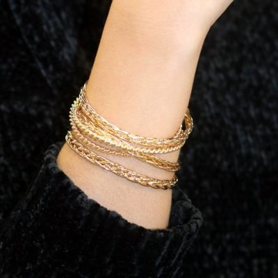 Bracelet Spinner-Bracelets Gold golden ladies open -new