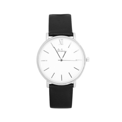 Horloge-Time-flies-zwart zwarte-band-zilveren kast-musthave-dames-horloges-fashion-horloges-rvs-roestvrij-staal-online-bestellen-watches