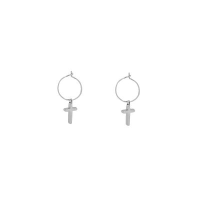 Oorbellen Chic Cross zilver zilveren dames oorbellen kruis bedel oorhangers earrings online kopen dames sieraden online