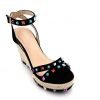 Sleehak Studs zwart zwarte sleehakken wedges hoge schoenen dames kleurde studs gekleurde stenen zomer musthave fashion shoes online