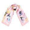 Zijde Sjaal Happy Spring roze bloemenprint silk shawls dames sjaal omslagdoeken modemusthaves online bestellen