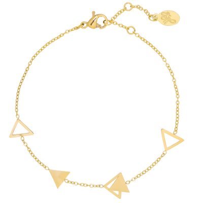 Armband Triangles goud gouden dames armbanden sieraden bracelets silver driehoekjes yehwang online kopen