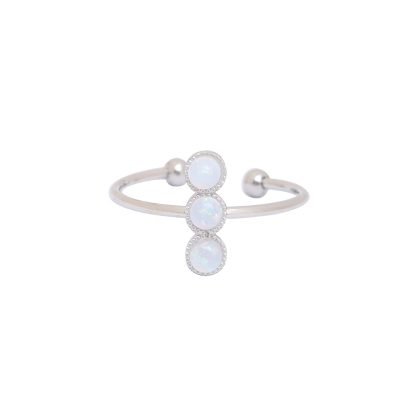 Ring three stones zilver zilveren open ringen witte stenen musthave ringen dames sieraden online kopen