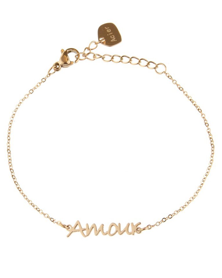 lichtgewicht Electrificeren Beginner Armband Amour | Vele rendy armbanden met tekst in goud en zilver