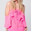 Roze Topje Mila pink dames tops ruches strappless zomer truitjes dames online modemusthaves fashion
