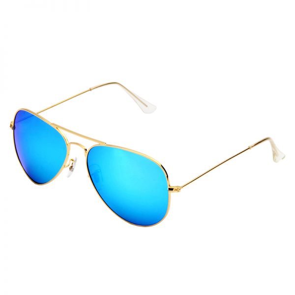 Zonnebril Miss Pilot goud gouden piloten montuur blauw blauwe glazen musthave fashion brillen online