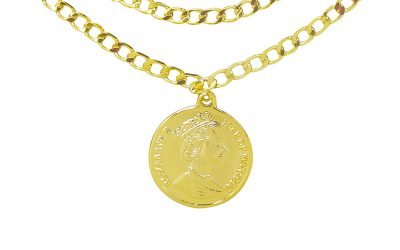 Dubbele Ketting La Reina goud gouden 2 schakelkettingen met munt layerd necklage online kettingen dames sieraden kopen bestellen