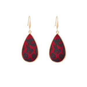 Gouden Oorbellen Red Leopard gouden dames oorbellen met rode leopard panter print sieraden kopen bestellenjpeg