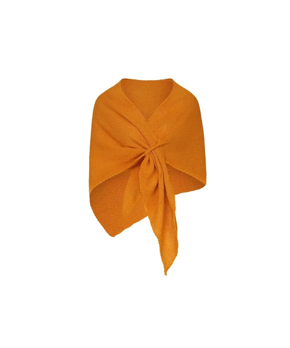 Omslagdoek Simply oker geel gele gebreide omslagdoeken sjaals dun gebreid kopen bestellen
