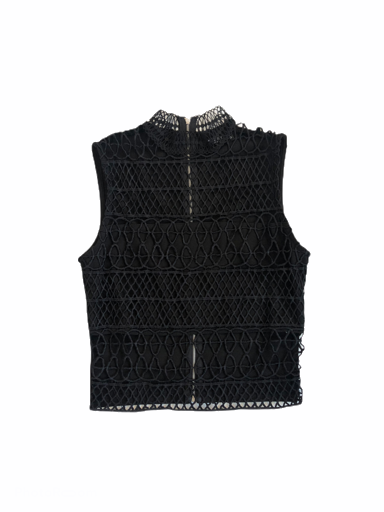 Zwarte-top-Rits-zwart-dames-topjes-truitje-gehaakt-kanten-trendy-dames-mode-online-bestellen fashion kleding kopen