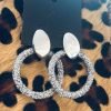 Oorbellen Sparkling Rounds zilver zilveren glitter oorbel goud statement fashion earrings 1