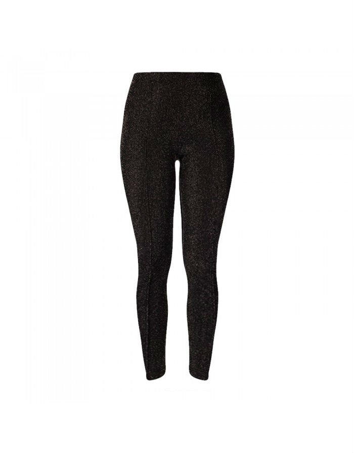 Zwarte Legging Shiney zwart leggings dames stretch kleding glitters glans broeken glans