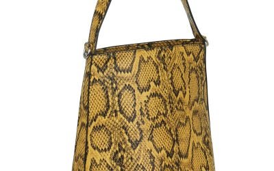 Bucket Bag Trendy Snake geel gele slangenrprint dames tassen handtassen schoudertassen kopen