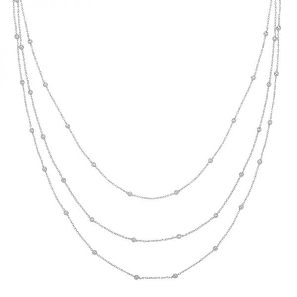 Ketting Layering Dots zilver zilveren drie dubbele kettingen setje bolletje necklages sieraden kopen