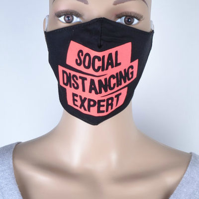 Mondkapje Social Distancing tekst print trendy uni kleurige mondkapjes bescherming mondmaskers leuke bescherming katoenen wasbaar