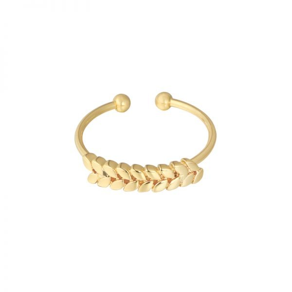 Ring Ceasar goud gouden open dames rvs ringen blaadjes design fashion sieraden dames kopen