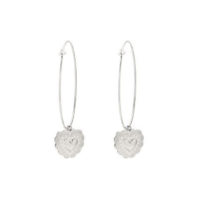 Oorbellen True Love zilver zilveren oorhangers hart bedel rvs sieraden kopen