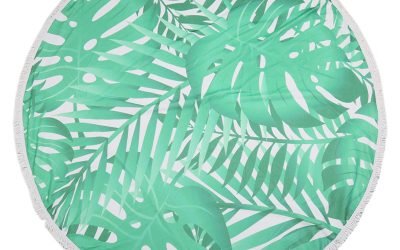 Roundy Green Leaves rond strandlaken strandbaddoek trendy fashion beach accessoires kopen