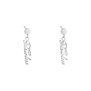 Oorbellen Flawless zilver zilveren oorbellen met tekst yehwang sieraden dames online kopen bestellen oorhangers kado