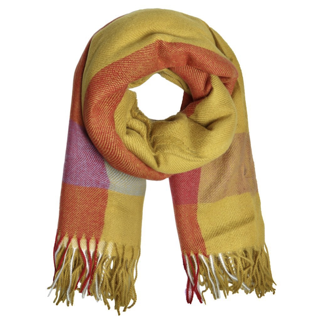 Sjaal Patterned licht geel gele rode geblokte warme winter sjaals omslagdoeken winteraccessoires goedkoop kopen yehwang