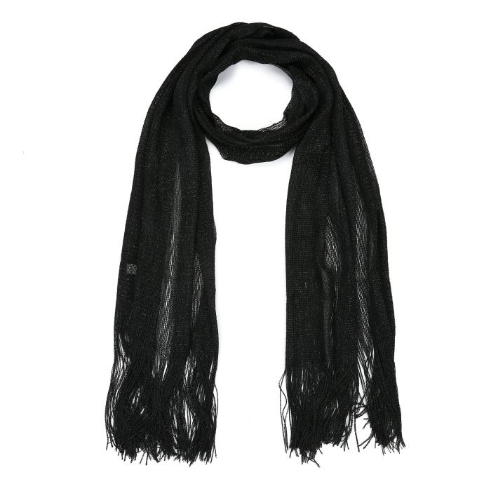 Lurex Glitter Sjaal zwart zwarte lange glitter sjaals fringe classy musthave sjaals shiney kopen bestellen