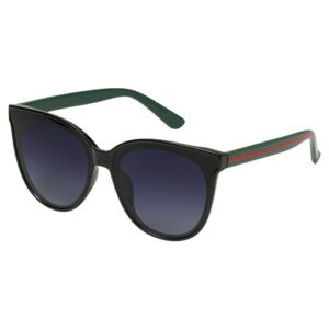 Zonnebril Iconic zwart zwarte trendy brillen look a like zonnebrillen met groene & rode strepen kopen yehwang