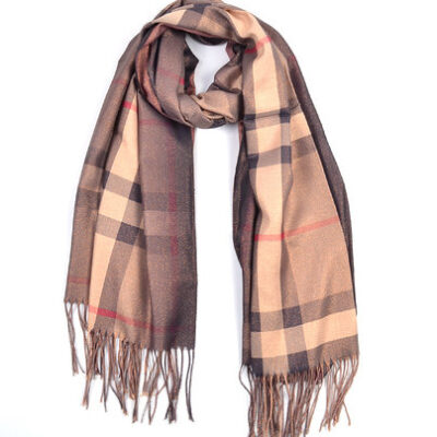 Sjaal Berry taupe bruine dames glans sjaals look a like trendy winter sjaals omslagdoeken gouddraad kopen bestellen