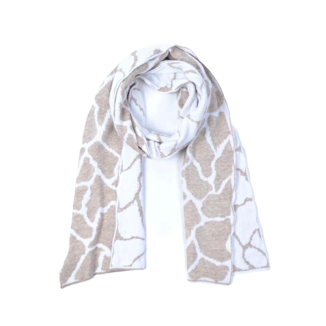 Sjaal-Fancy-Giraffe-taupe-print-trendy-warme-sjaals-omslagdoeken-winteraccessoires-kopen-bestellen online wol