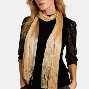 Lurex Glitter Sjaal goud gouden lange glitter sjaals fringe classy musthave sjaals shiney kopen bestellen fashion