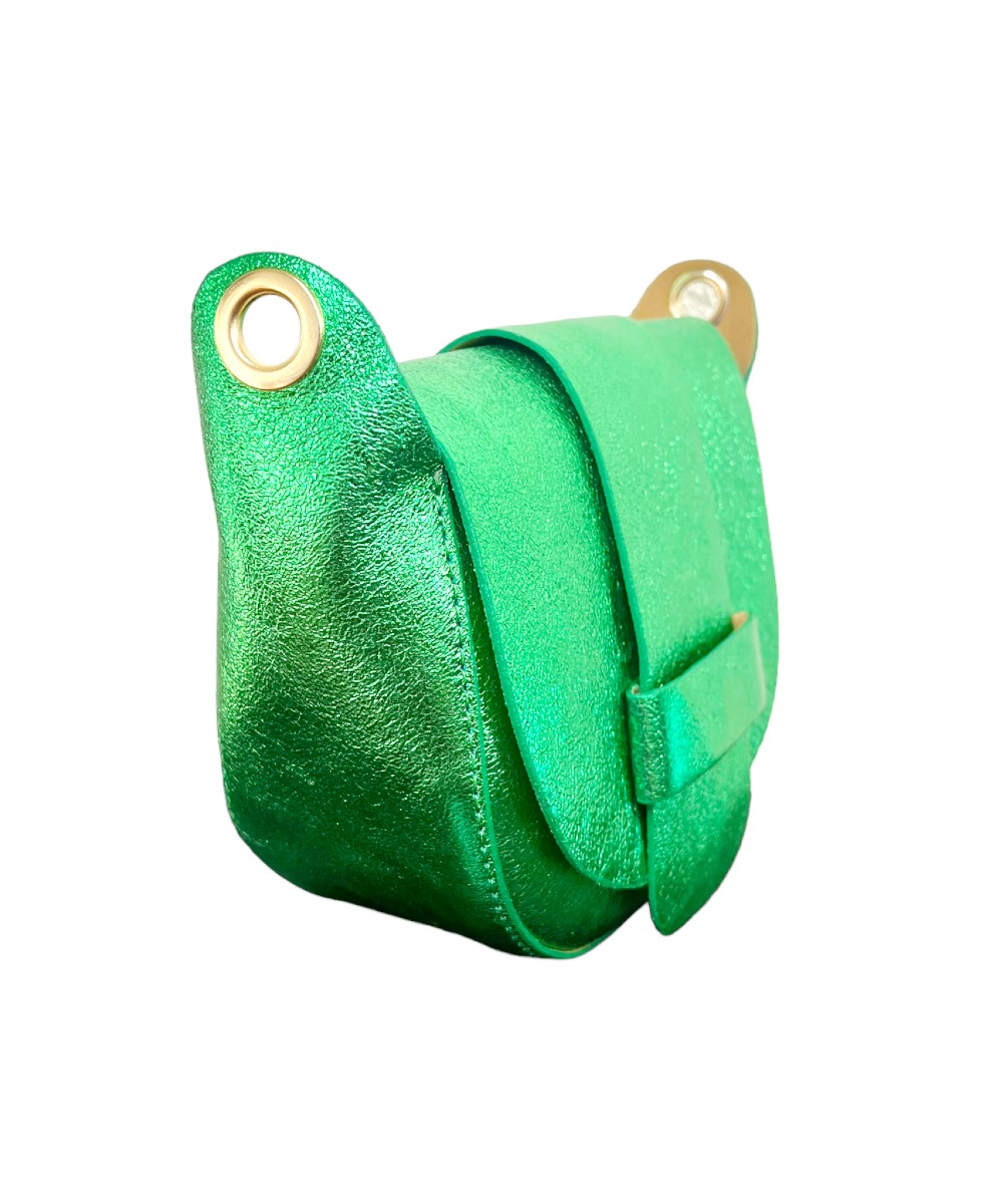 Leren-Schoudertas-Yara-Metallic groene groen -look-a-like-designer-inspired-bags-crossbody bag tassen-tas-giuliano-kopen-bestellen-trendy-flap side