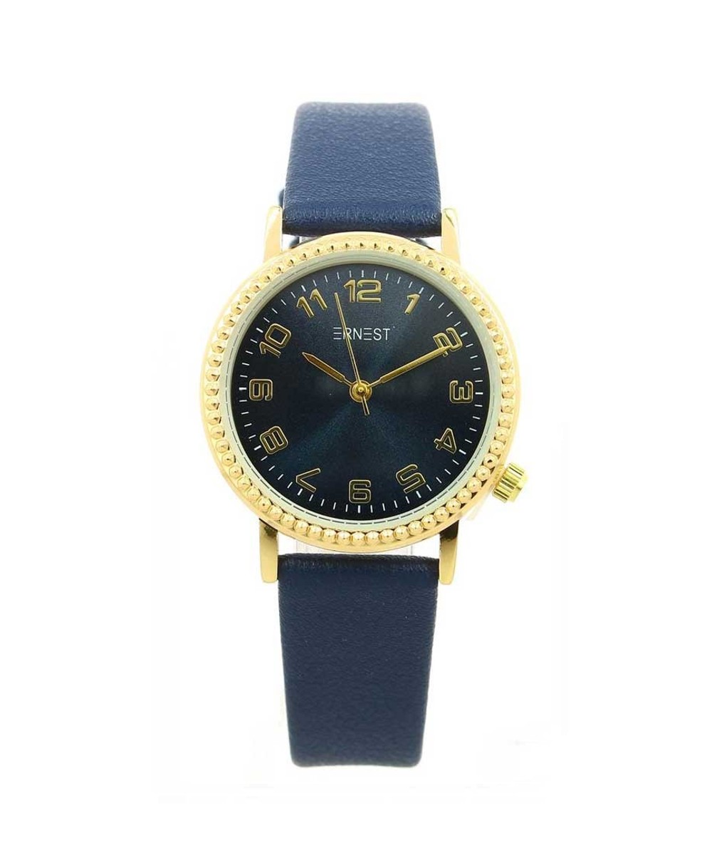 donkerblauw Ernst Horloge Dore navy donker blauwe blauw goud beslag dames horloges trendy kopen bestellen