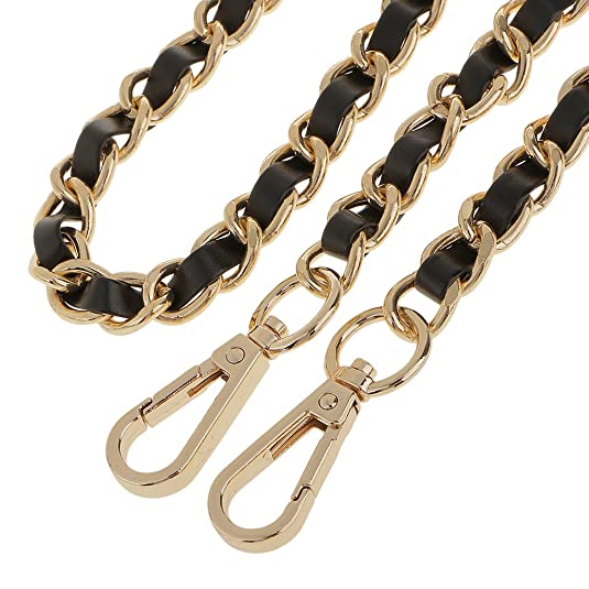 Leren Bagstrap Pretty Chain zwart zwarte purse chain lange doorregen ketting hengsels Tassenhengsels tassen telefoonhengsel kopen bestellen