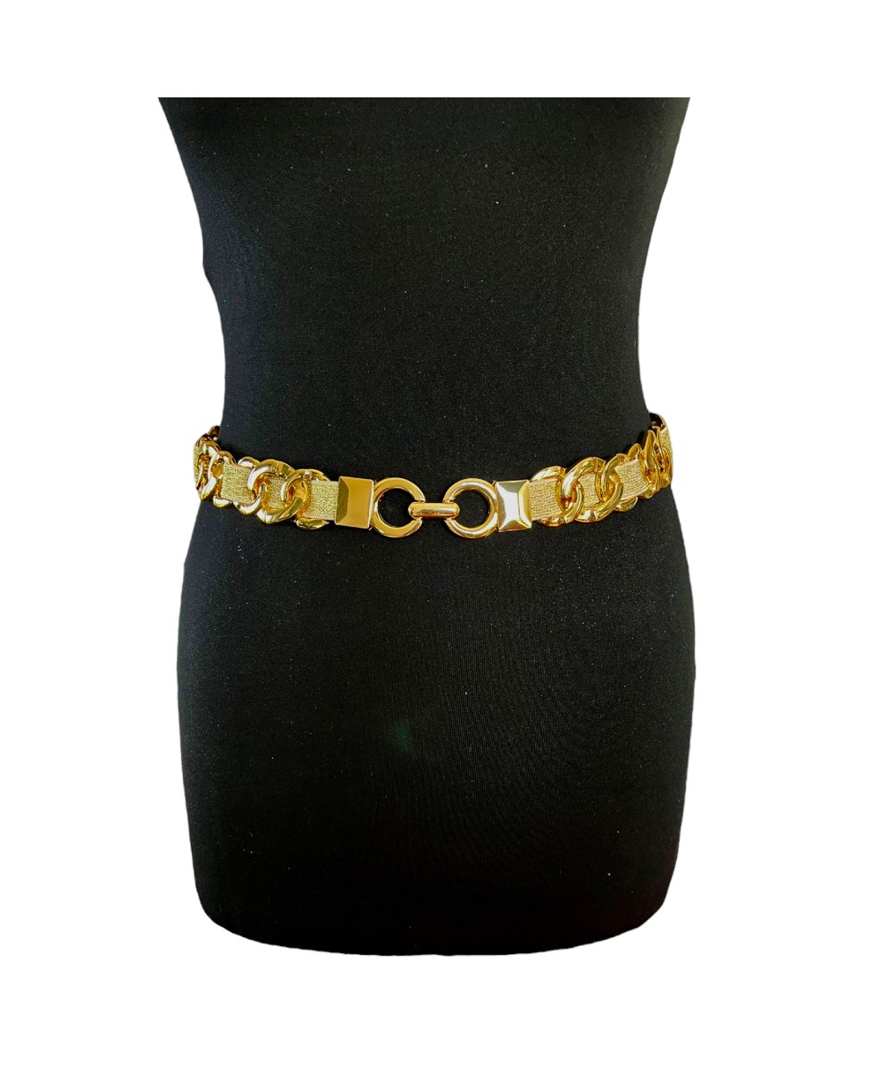 Gouden Schakel Riem goud elastische riemen ceinturen dames chique trendy kopen bestellen
